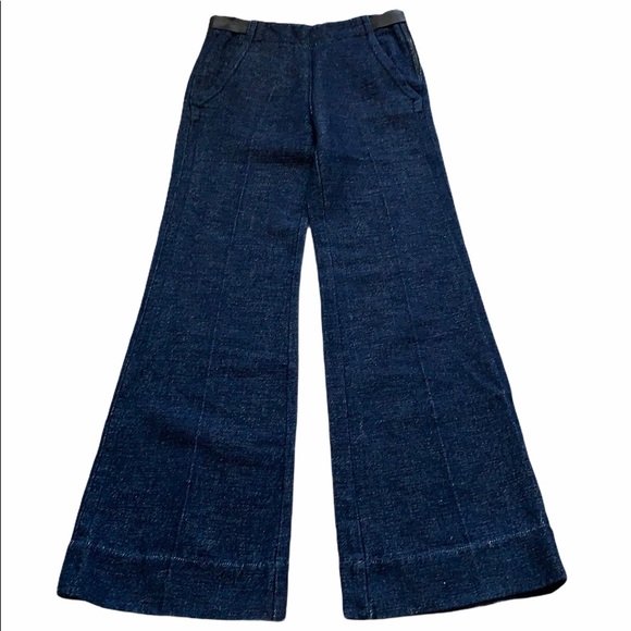 Zara Wide Leg Flare Denim Pants - Picture 4 of 8